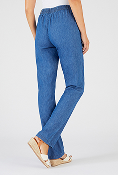 Pantalon tissu chambray