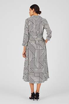 Robe crêpe imprimé graphique