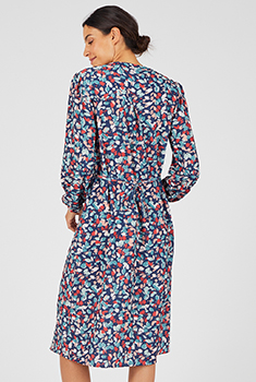 Robe boutonnée crêpe reliéfé