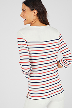 T-shirt rayé maille interlock