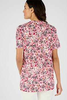 Tunique maille crêpe stretch fleurie