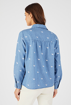Chemisier coton et fibres lyocell Tencel™  brodé