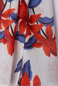 Foulard pur coton imprimé floral