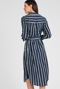 Robe-chemisier rayée