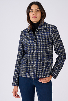 Veste en tweed avec fils brillants