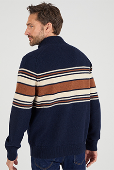 Gilet zippé col montant 50% laine
