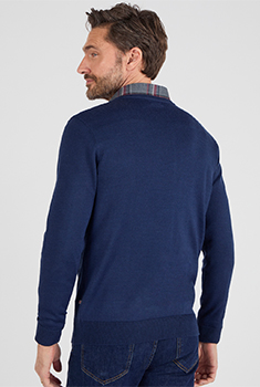 Pull classique encolure V avec laine