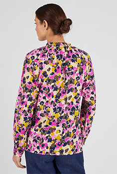 Blouse col volanté pure viscose Lenzing™ EcoVero™