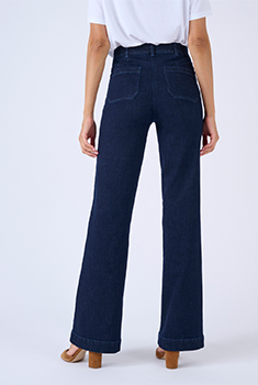 Jean large poches plaquées