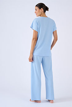 Pyjama 7/8ème en maille gaufrée