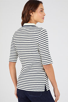 T-shirt maille pointelle, uni ou rayé