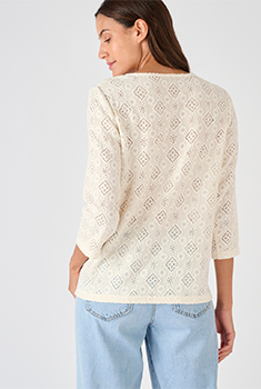 T-shirt maille jacquard texturée