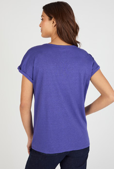 T-shirt mélange lin, détails tressés