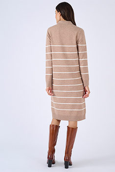 Robe-pull col polo rayée