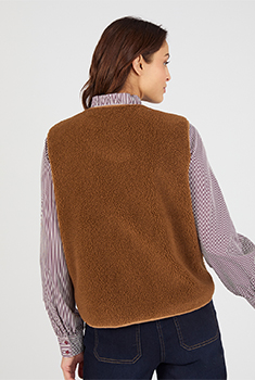 Veste sans manches maille polaire moutonnée