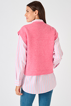 Pull sans manches toucher doux