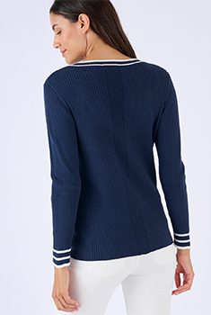 Pull côtes plates fantaisie