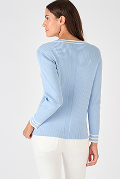 Cardigan côtes plates fantaisie