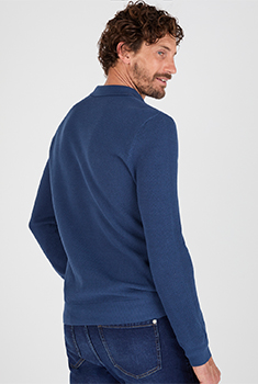 Pull col polo en maille fantaisie