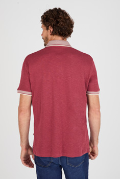 Polo manches courtes en maille reliéfée