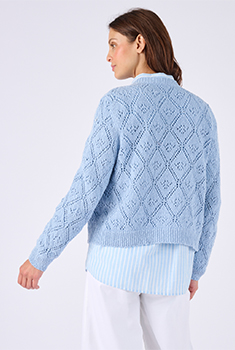 Cardigan ajouré fil ruban
