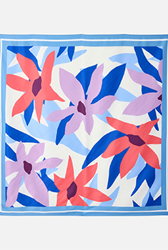 Foulard grand carré fleuri