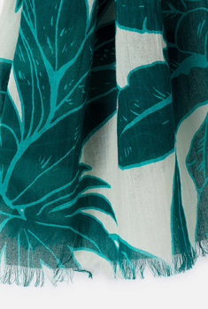 Foulard pur coton feuillages