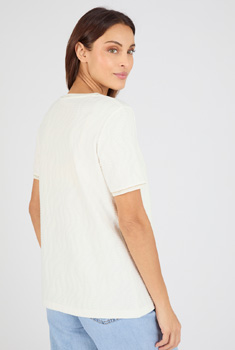T-shirt maille jacquard reliéfée