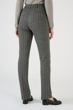Pantalon enfilable en maille jacquard émerisée