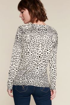 Pull maille fine imprimé panthère