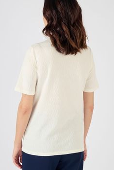 T-shirt maille fantaisie reliéfée