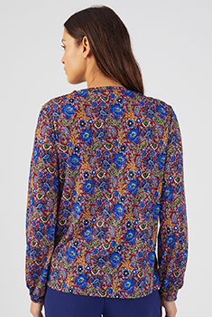 T-shirt fleuri maille crêpe stretch fil brillant