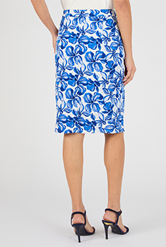 Jupe droite enfilable imprimée