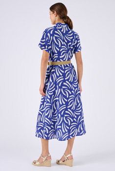 Robe tissu gaufré + ceinture