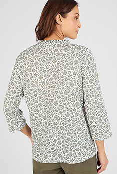 T-shirt maille texturée fleurie