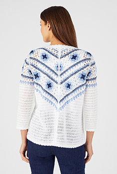 Pull maille crochet colorée
