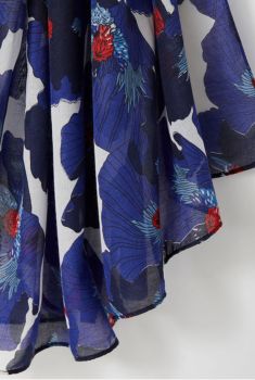 Foulard imprimé coquelicot