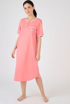 Lot de 2 chemises de nuit jersey pur coton peigné