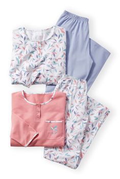 Lot de 2 pyjamas jersey pur coton peigné