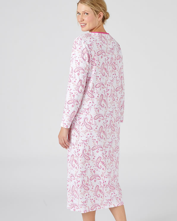 Chemise de nuit en pur coton peigné