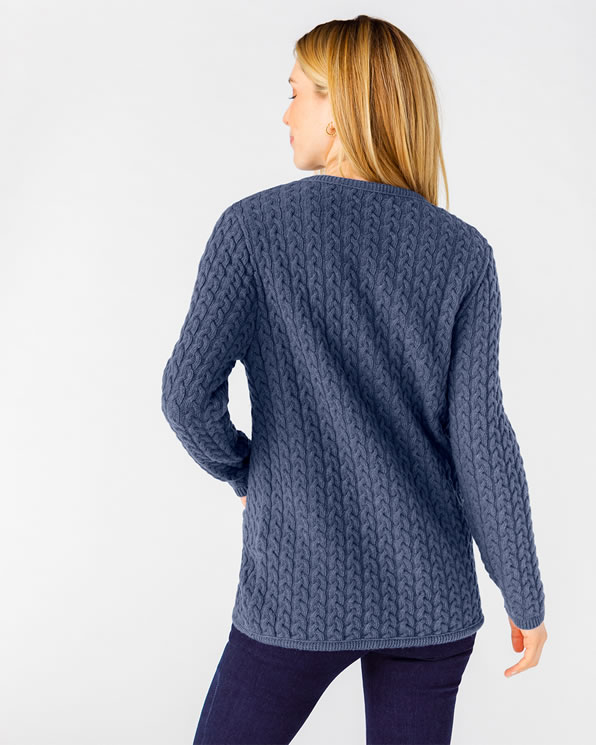 Cardigan lambswool mélangée torsadée