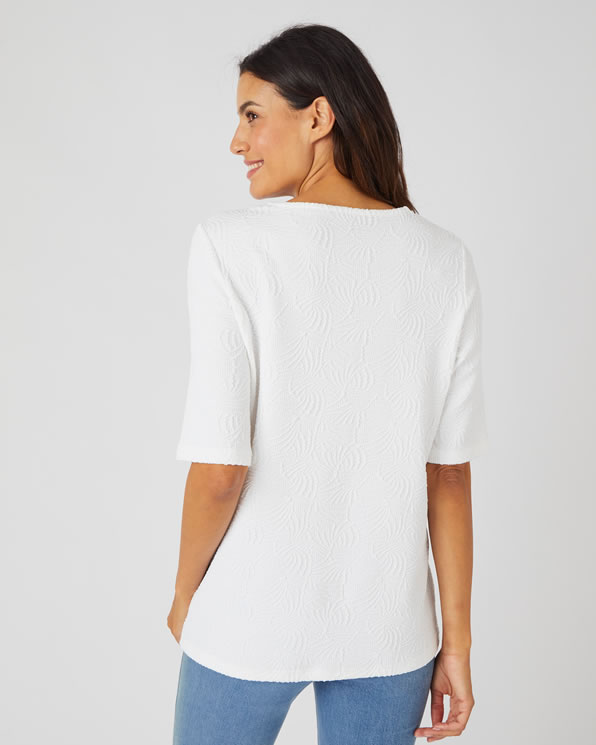 T-shirt maille jacquard reliefée