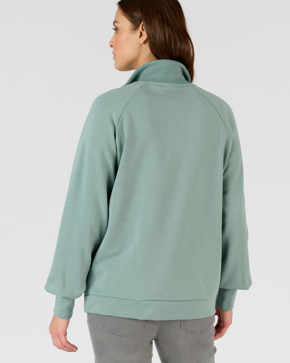 Sweat-shirt en molleton col camionneur zippé