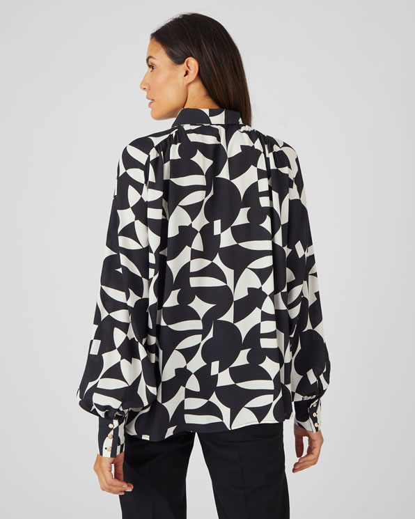 Chemisier graphique fibres pure viscose Lenzing™ EcoVero™
