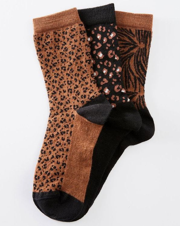 Lot de 3 paires de mi-chaussettes maille jacquard mélange laine