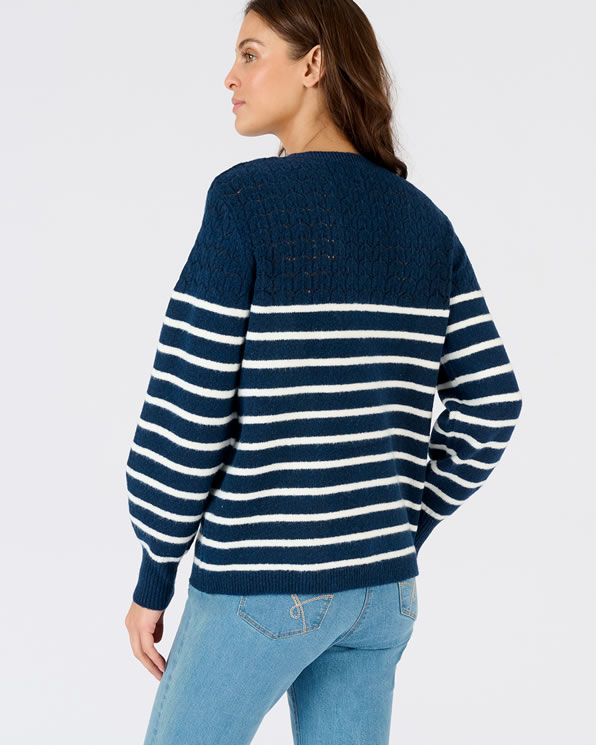 Pull rayures et maille ajourée Thermolactyl