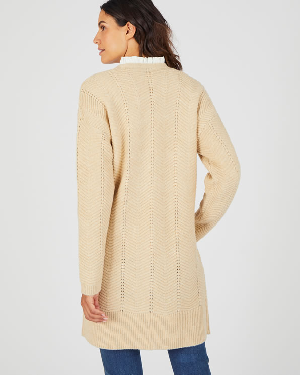 Gilet long maille fantaisie