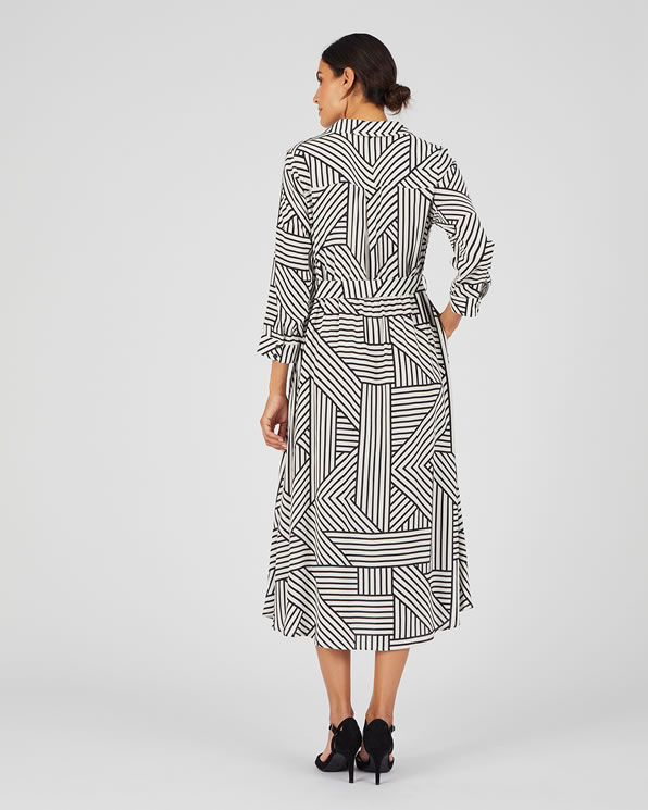 Robe crêpe imprimé graphique