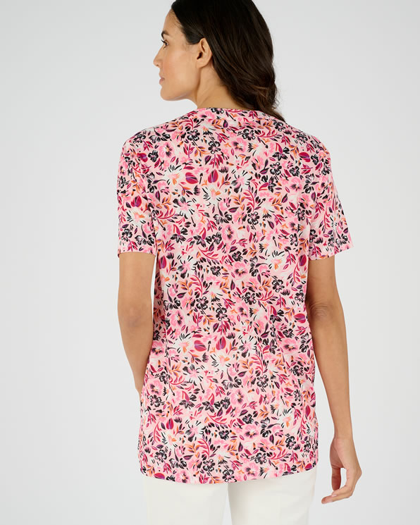 Tunique maille crêpe stretch fleurie