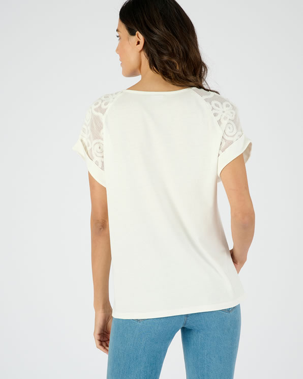 T-shirt bi-matière manches T